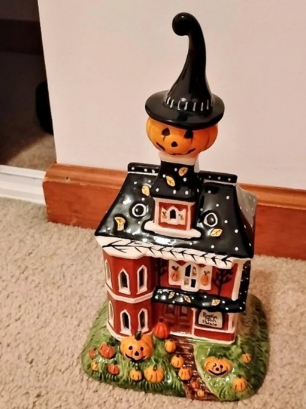 Blue Sky Clayworks Pumpkin Palace Candle House Halloween Decor